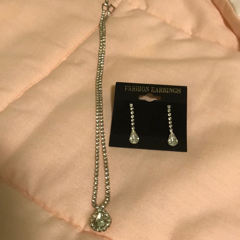 Prom Perfect Rhinestone Set: Necklace and Earrings